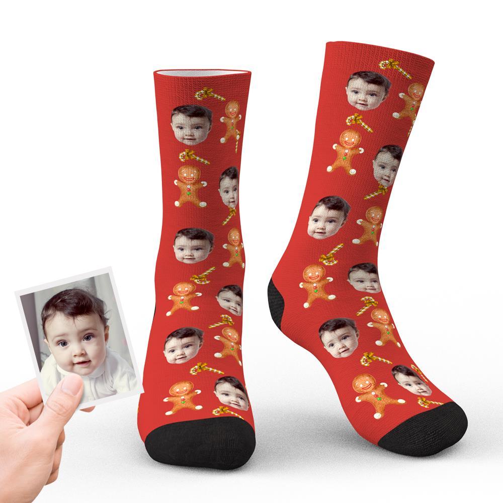 Custom Christmas Socks Personalized Face Funny Socks - Christmas Cookies