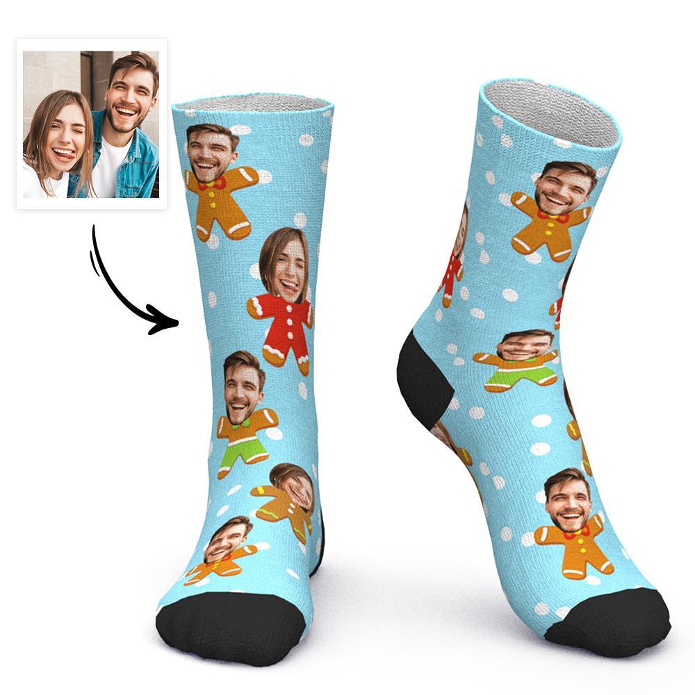 Custom Face Christmas Socks Personalized Couple's Photo Socks Christmas Gift