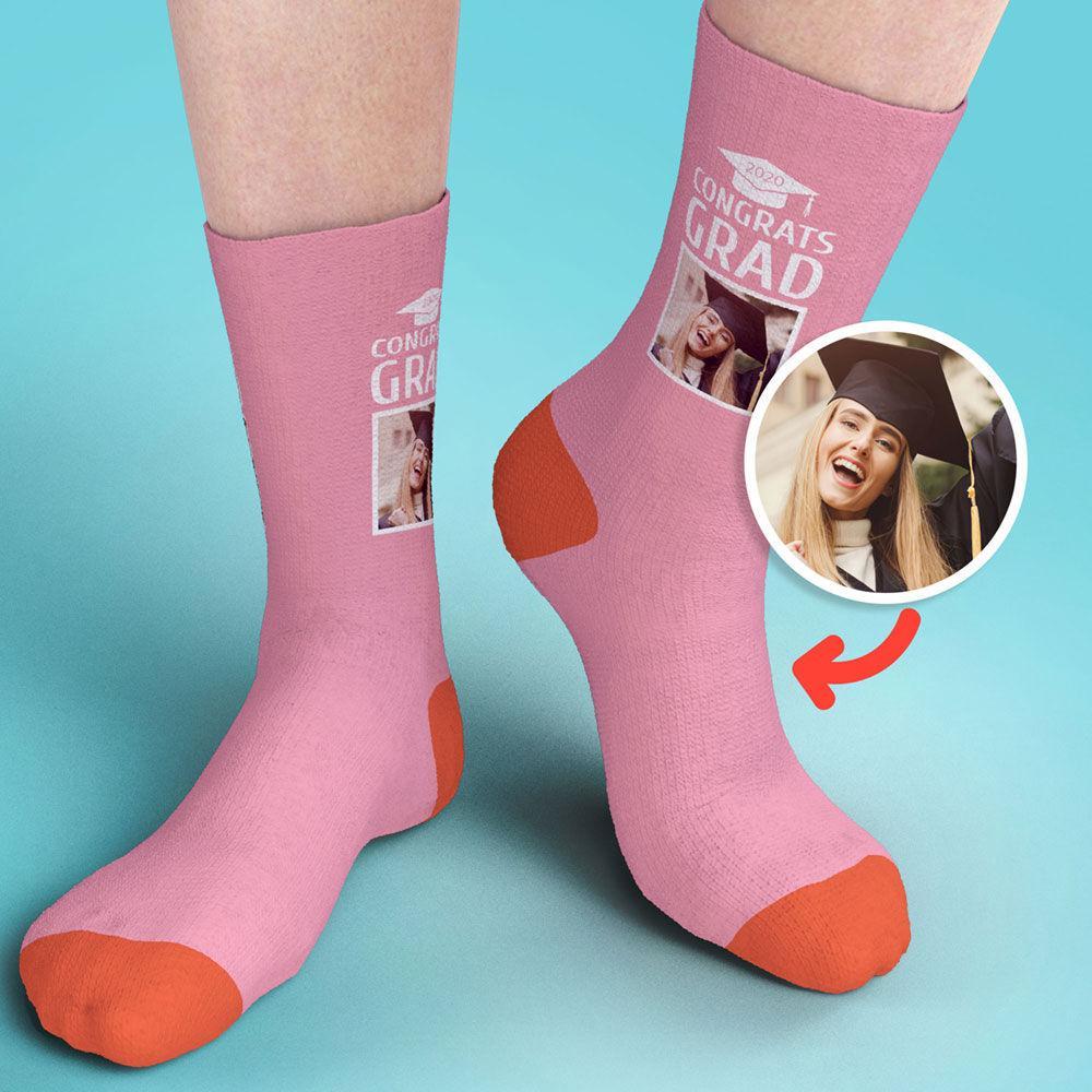 Custom Photo Socks Personalized Printed Socks Graduation Gift For Classmate