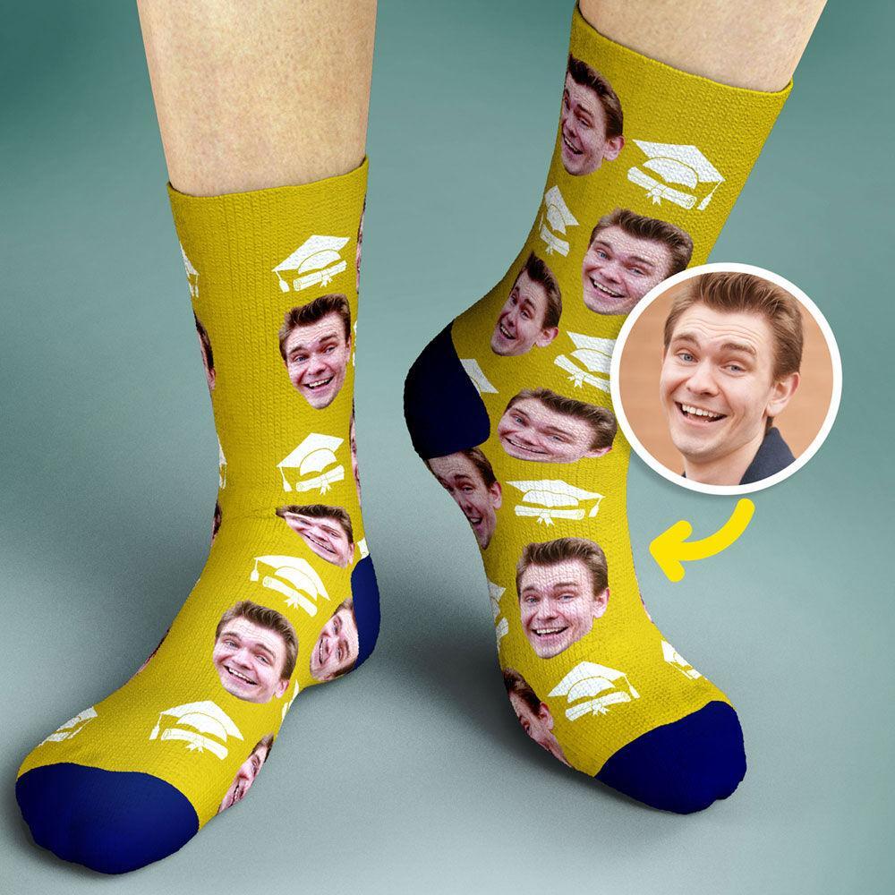 Custom Photo Socks Personalized Printed Socks Graduation Gift For Lovers