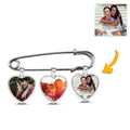 Custom Photo Lapel Pin Father's Day Gift Heart Style Memory Photo Lapel Pin For Dad