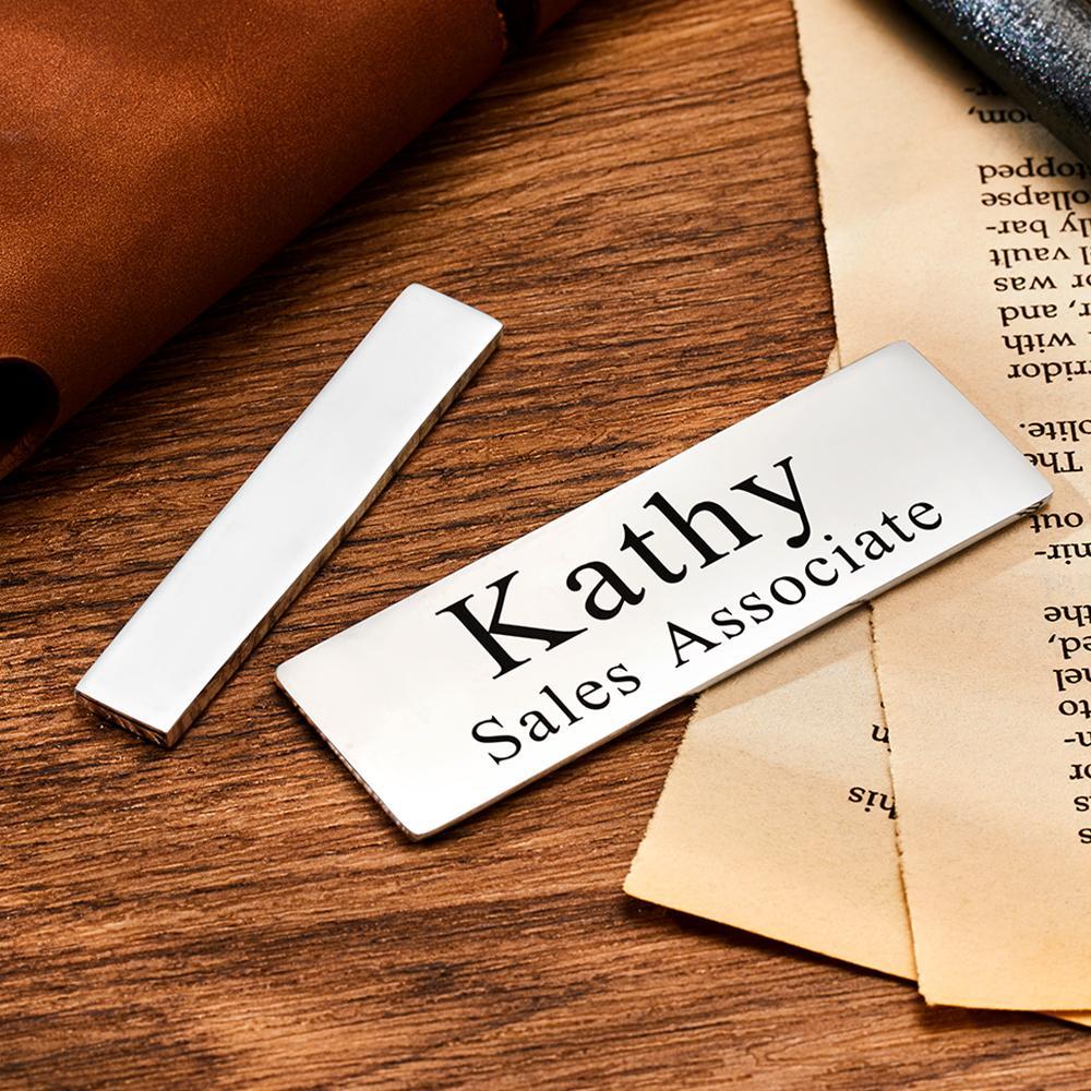 Personalized Engraved Name Tag Badge Magnet Attachment