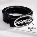 Custom Oval Frame Name Belt Buckle with Free Belt Gift For Him
