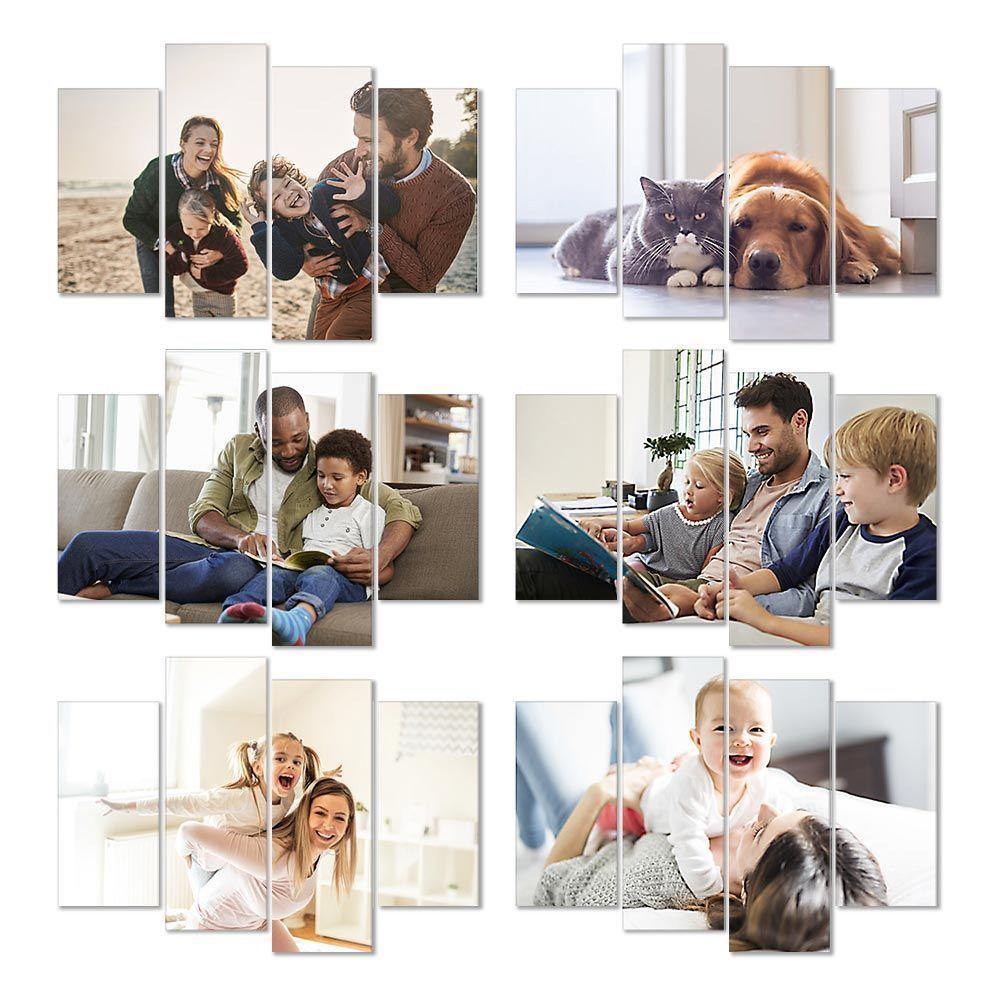 Custom Wall Art Canvas Prints Photo 4 pcs Contemporary Oil Painting Family Gifts Frameless