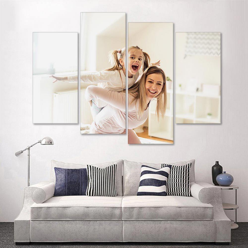 Custom Wall Art Canvas Prints Photo 4 pcs Contemporary Oil Painting Family Gifts Frameless