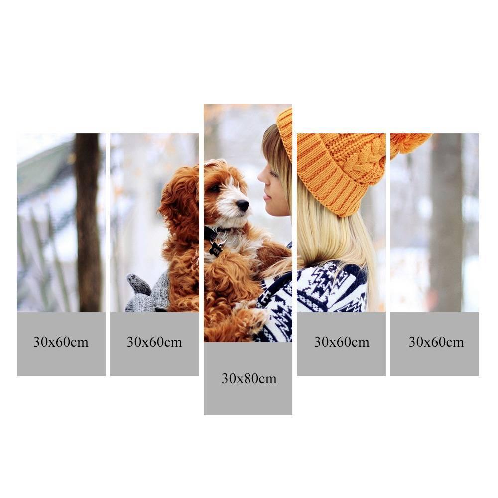 Custom Wall Art Canvas Prints Custom Photo 5pcs Contemporary Oil Painting for Living Room