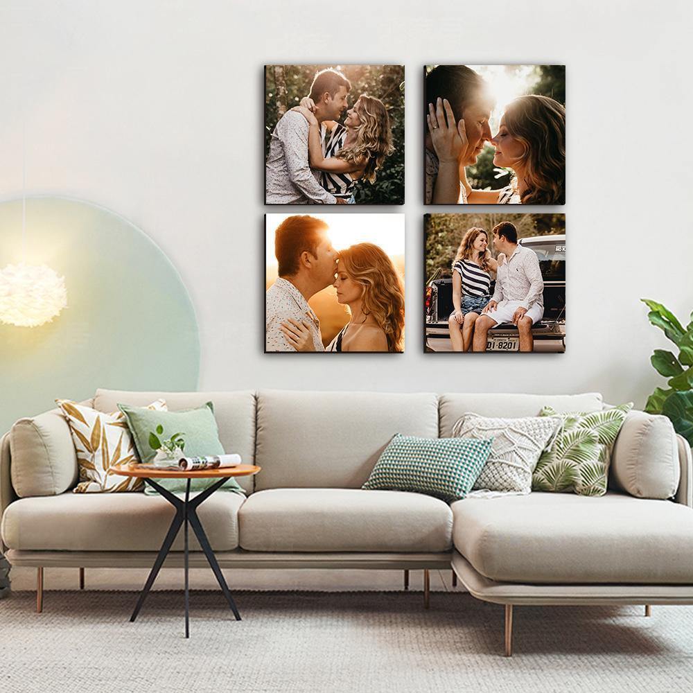 Custom Wall Art Oil Painting Gifts 4pcs Wedding Gift for Couple Frameless