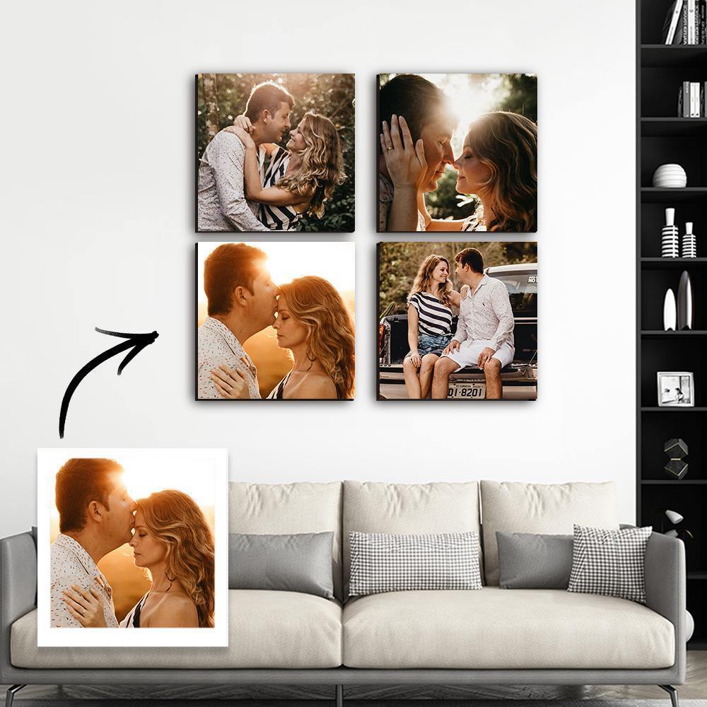 Custom Wall Art Oil Painting Gifts 4pcs Wedding Gift for Couple Frameless