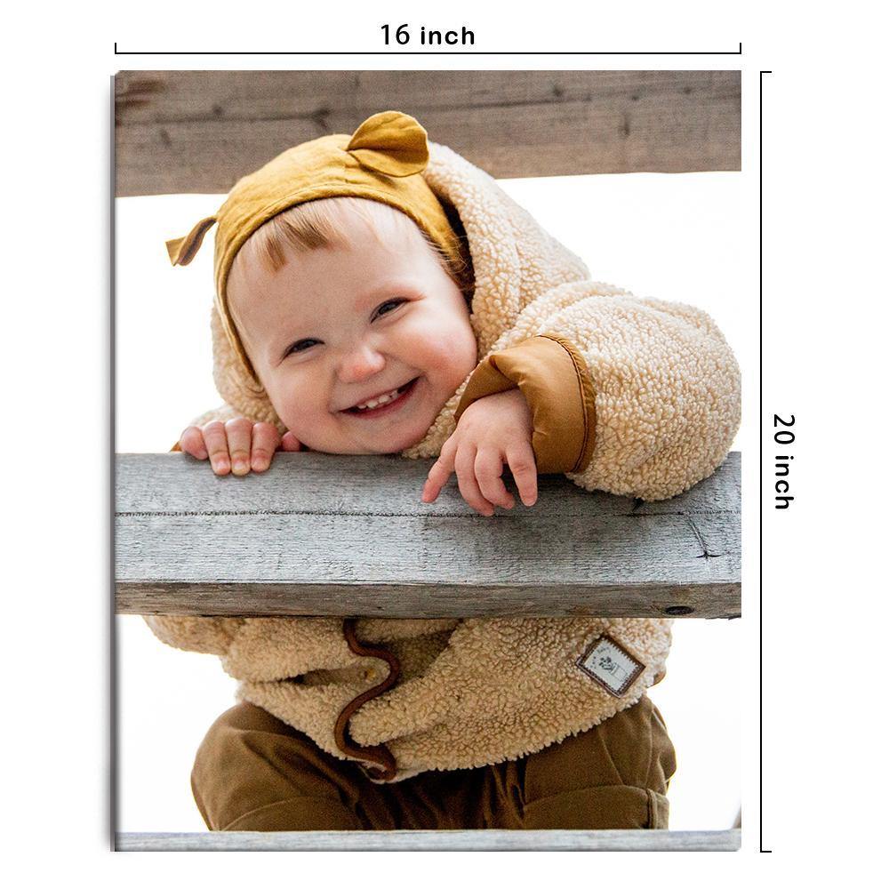 Custom Wall Art Canvas Prints Personalized Photo Custom Oil Painting Gifts with Frame for Cute Child 40*50cm