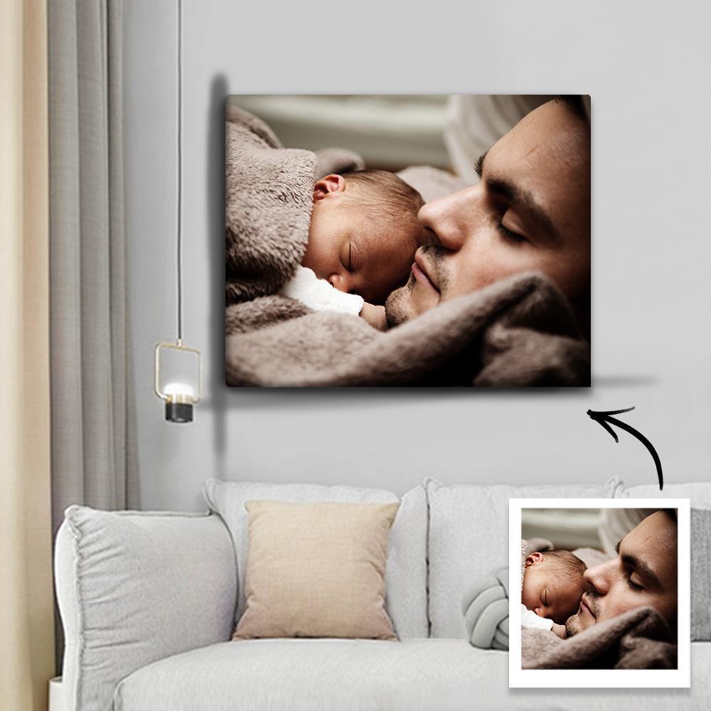 Custom Wall Art Canvas Prints Personalized Photo Custom Oil Painting Gifts with Frame for Men 40*40cm