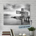 Custom Engraved Name Wall Art Road Sign Street Style Frameless Oil painting Creative Gifts