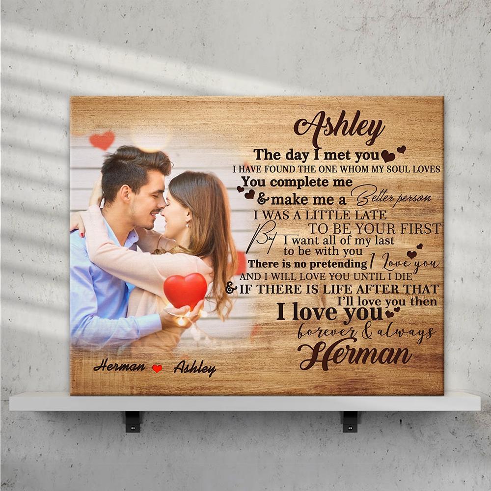 Custom Photo Engraved Name Oil Painting Frameless Gifts for Couple-7.87×11.8inch