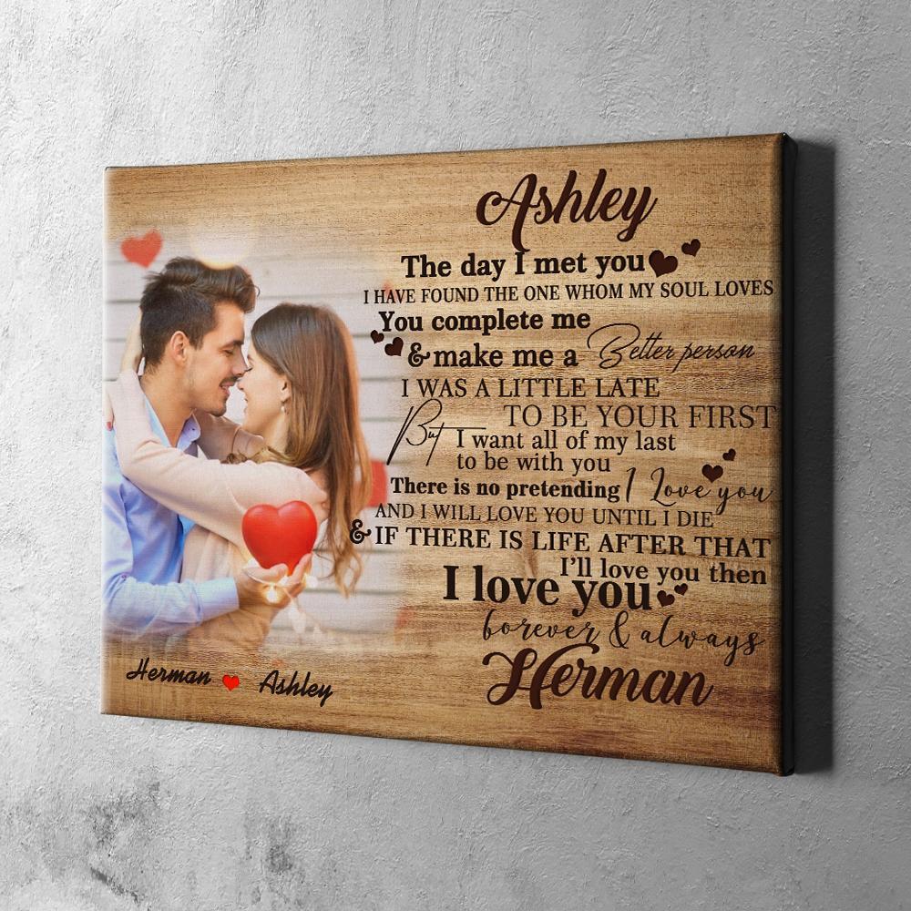 Custom Photo Engraved Name Oil Painting Frameless Gifts for Couple-7.87×11.8inch