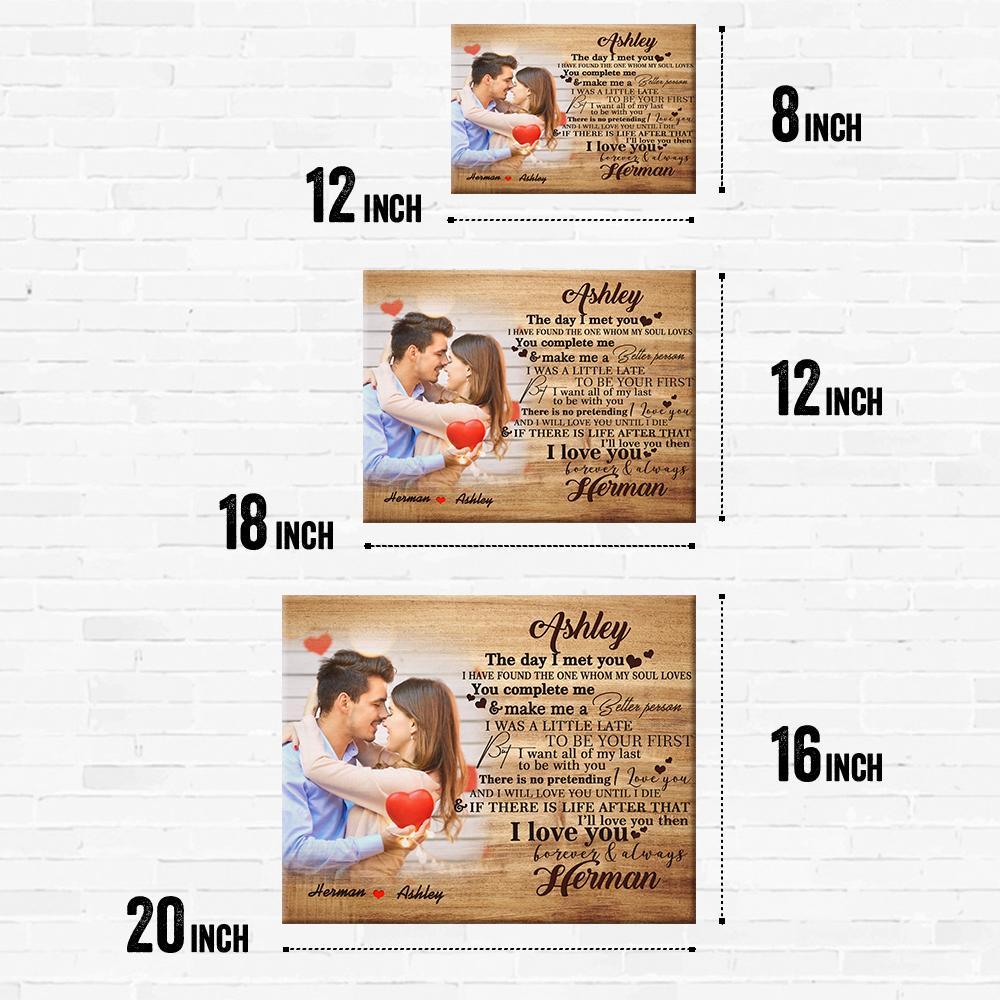 Custom Photo Engraved Name Oil Painting Frameless Gifts for Couple-7.87×11.8inch