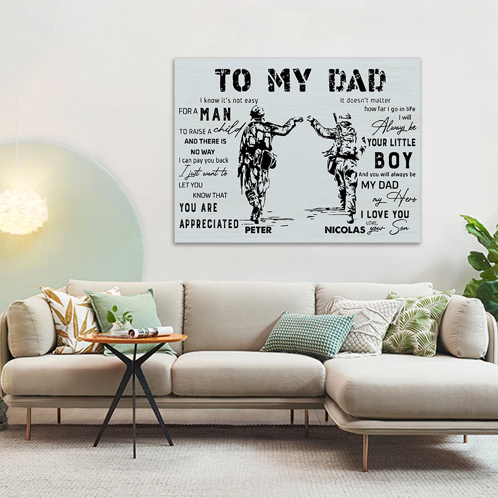 Custom Soldier Photo Painting Text Army Style Wall To My Dad Decoration For Dad