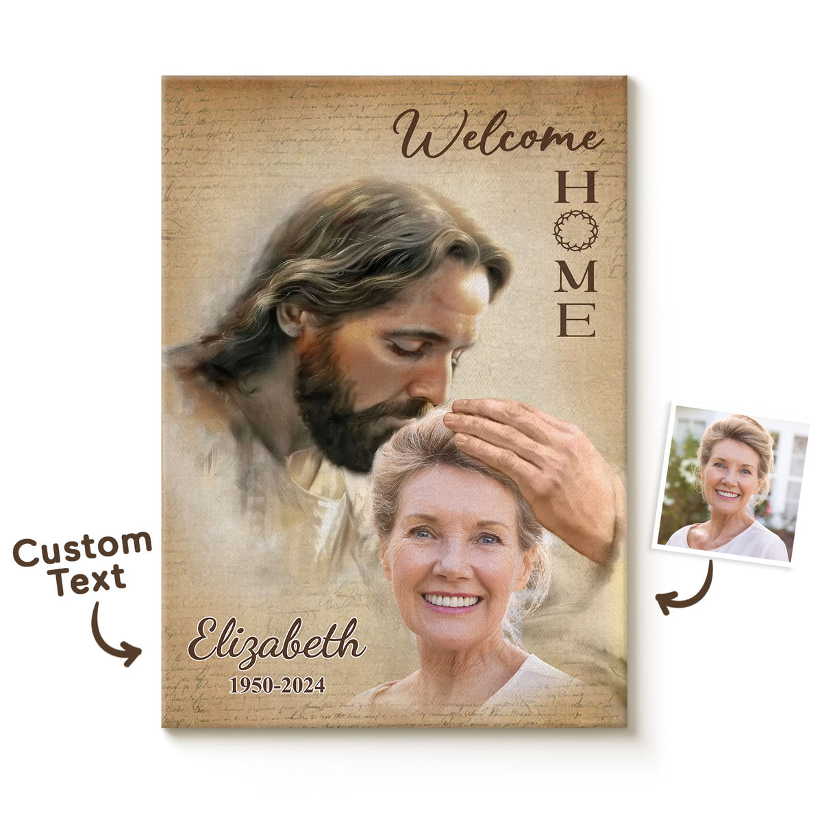 Custom Photo Remembering You With Love Memorial Personalized Custom Vertical Poster Sympathy Gift For Family Members
