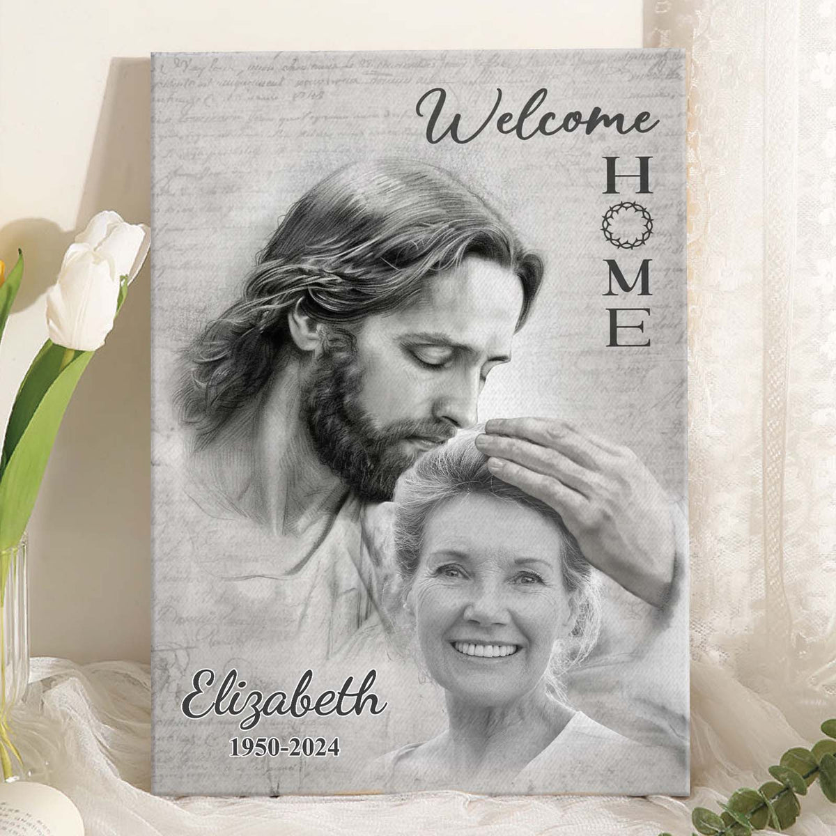 Custom Photo Remembering You With Love Memorial Personalized Custom Vertical Poster Sympathy Gift For Family Members