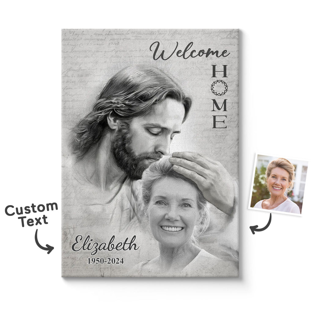 Custom Photo Remembering You With Love Memorial Personalized Custom Vertical Poster Sympathy Gift For Family Members