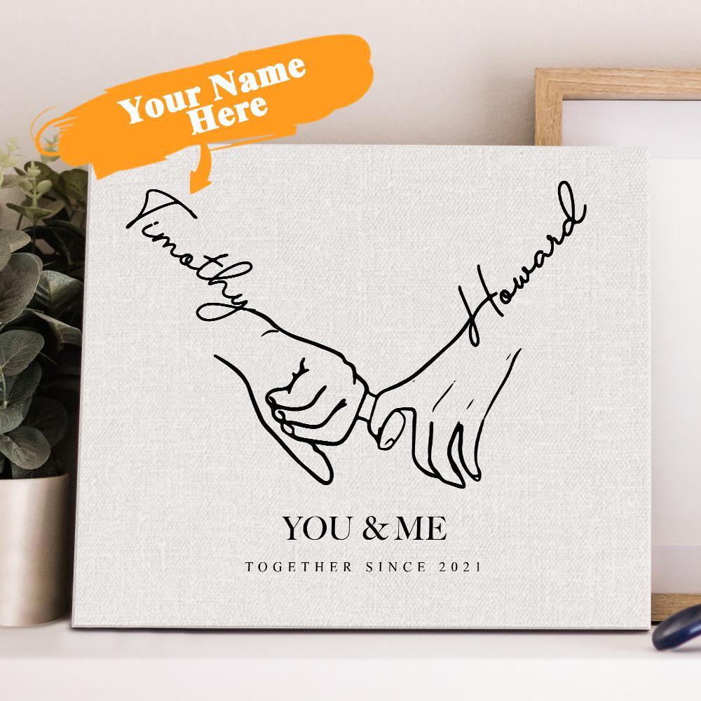 Custom Name Wall Art Canvas Print Personalized Couples Anniversary or Wedding Gift