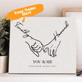 Custom Name Wall Art Canvas Print Personalized Couples Anniversary or Wedding Gift