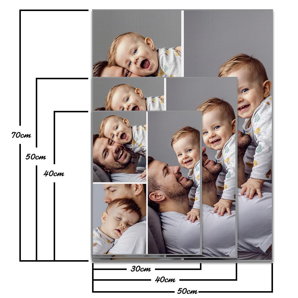 Custom Photo Wall Art Decor Personalized Collage Photo Paint Gift for Dad