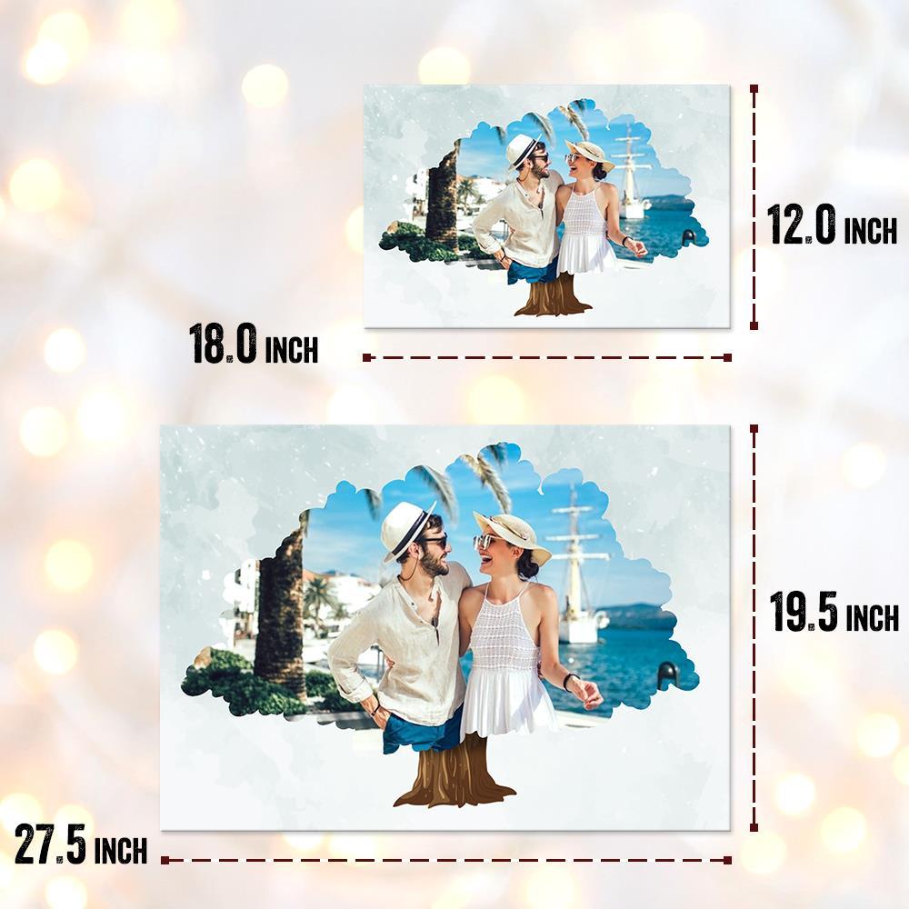 Custom Photo Family Tree Canvas Painting Frameless Gifts for Couple