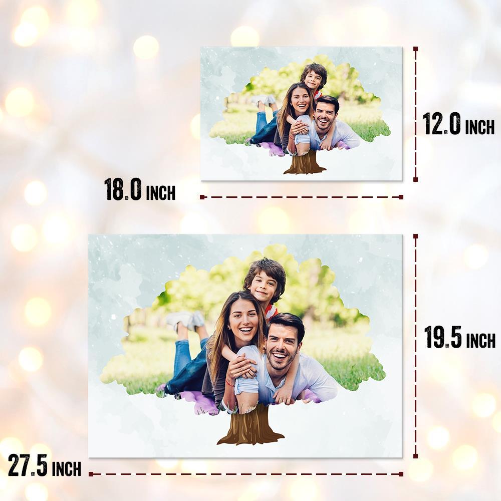 Custom DIY Photo Family Tree Canvas Painting Framed Gifts for Family