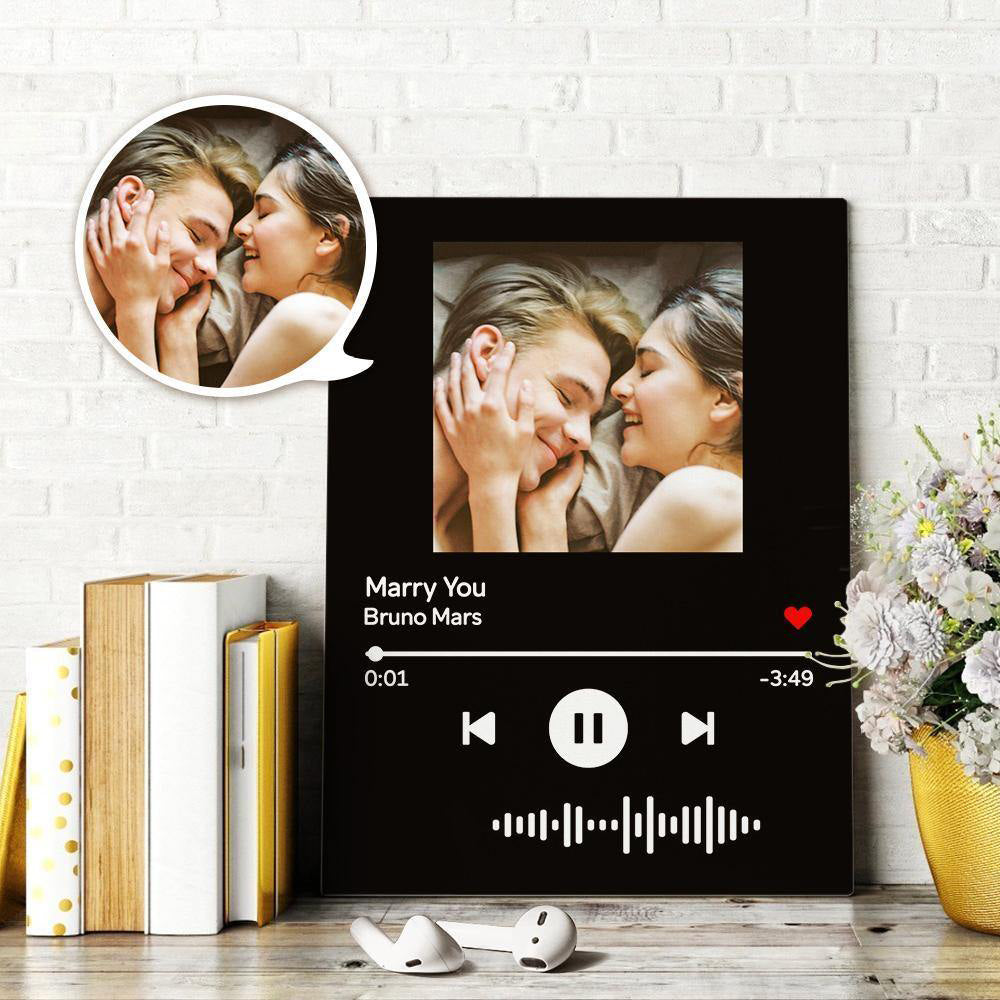 Scannable Music Code Canvas Wall Art Canvas Photo Oil Painting, Custom Music Song Wall Art Canvas Black 23.6in*47.2in (60*120cm)