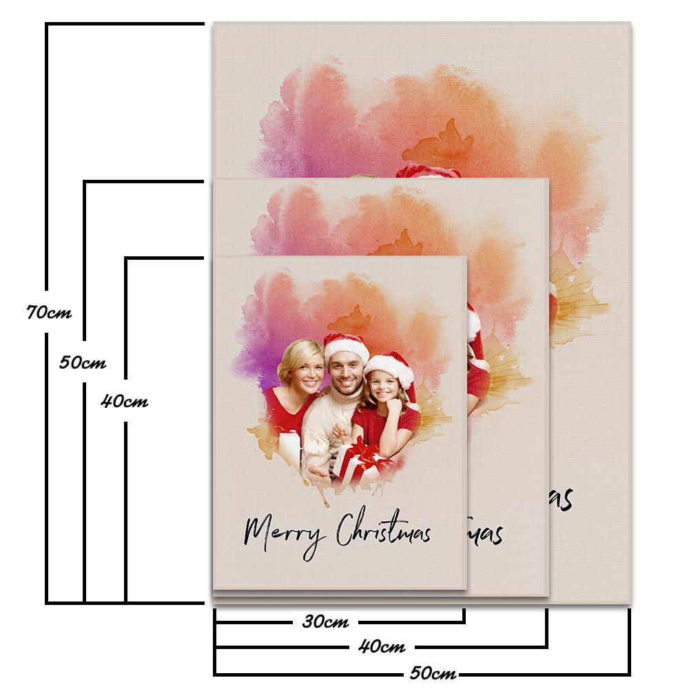 Custom Wall Art Watercolor Photo Aquarelle Oil Painting Frameless Gift For Family Christmas Gift