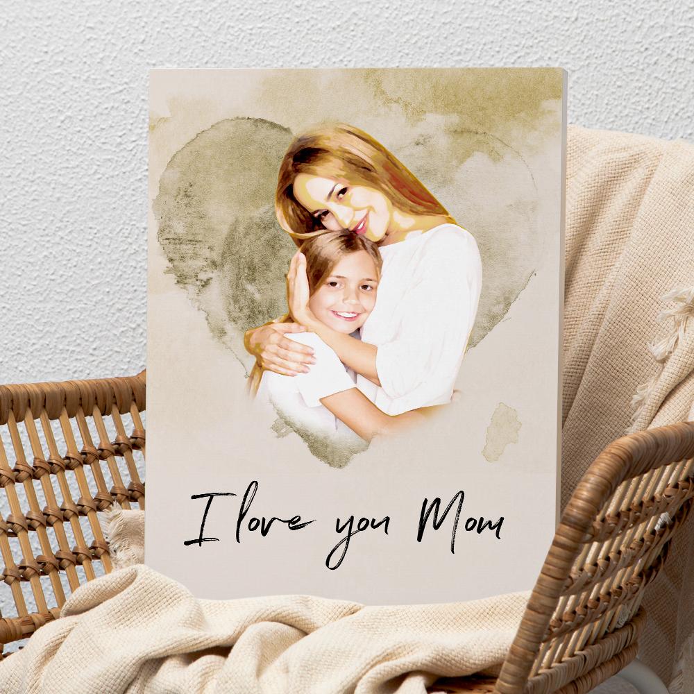 Custom Wall Art Watercolor Photo Aquarelle Oil Painting Frameless for Mother's Day