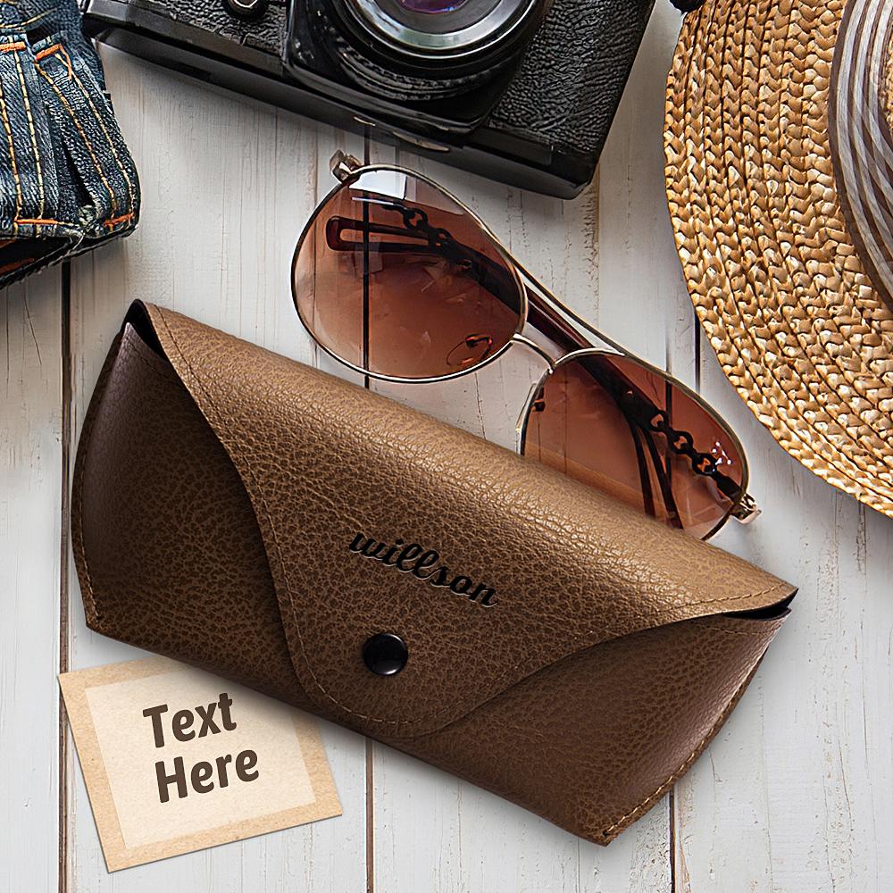 Custom Engraved Glasses Case Handmade Leather for Men