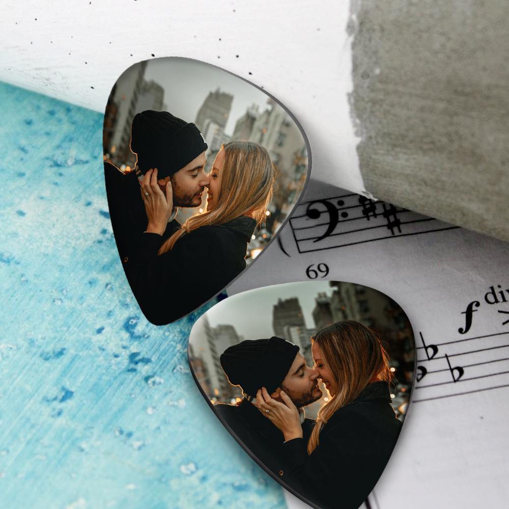 Personalized Guitar Pick with Photo for Musicians Customized for Boyfriend Christmas Gifts -12Pcs