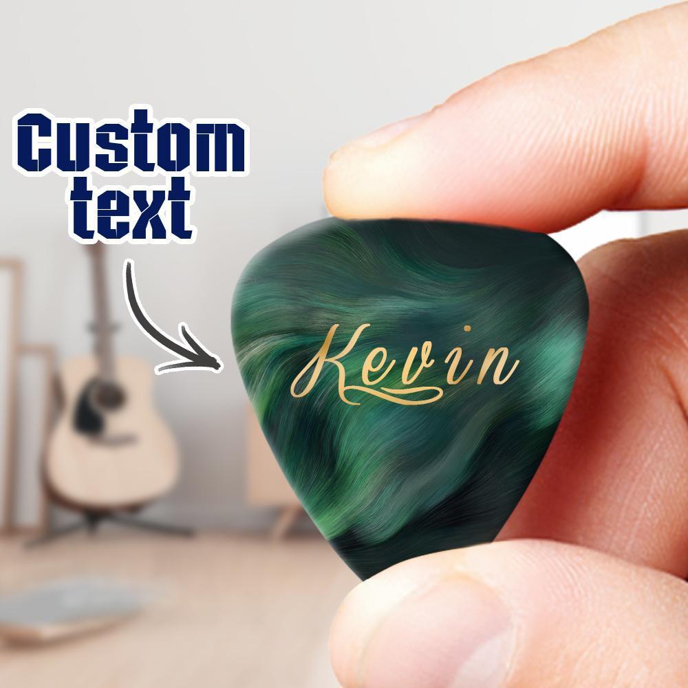 Engraved Guitar Pick Green 6PCS