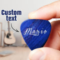 Engraved Guitar Pick Dark Blue 6PCS