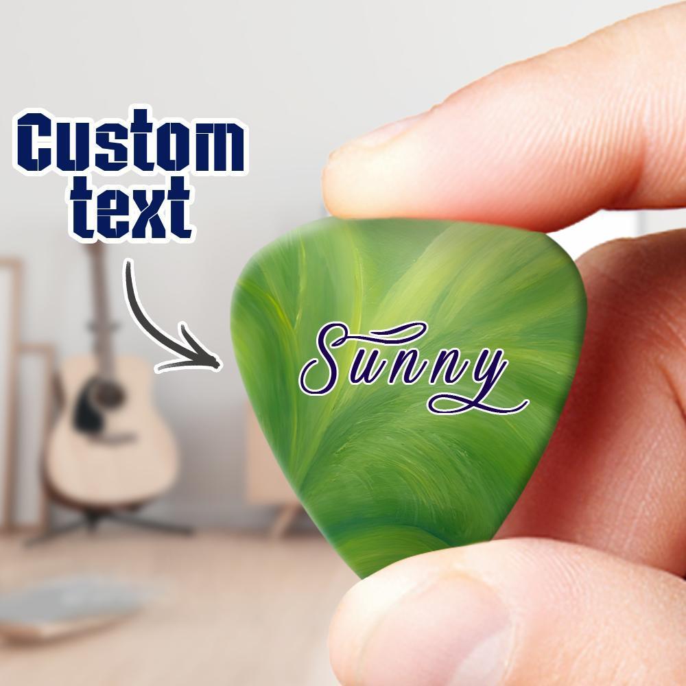 Engraved Guitar Pick Light Green