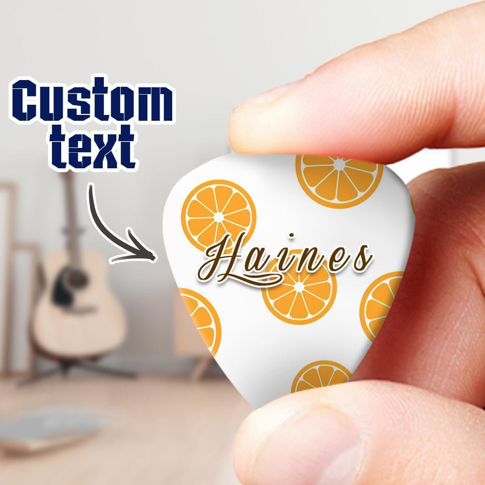 Engraved Guitar Pick Orange