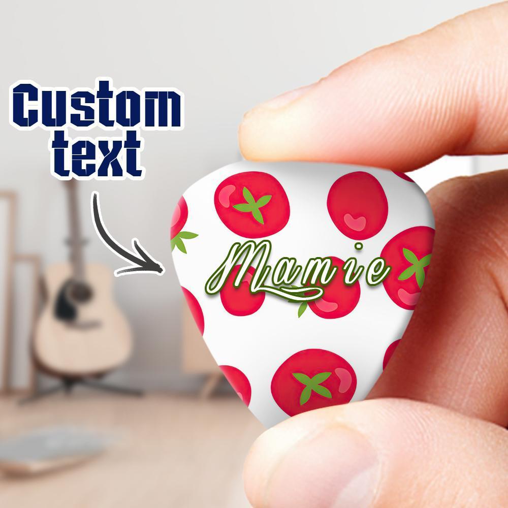 Engraved Guitar Pick Tomato