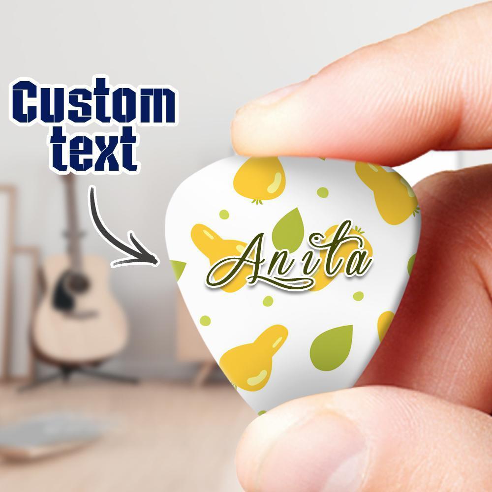 Engraved Guitar Pick Pear