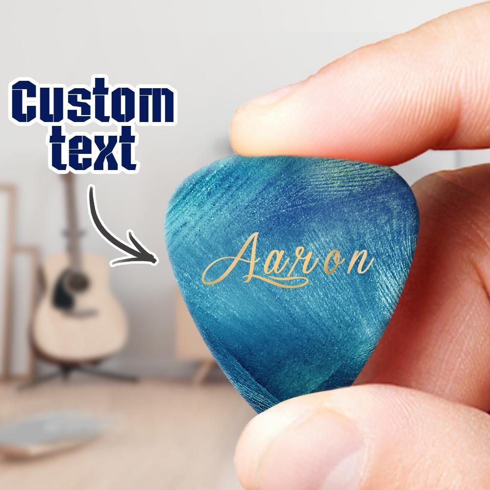 Engraved Guitar Pick Blue 6Pcs