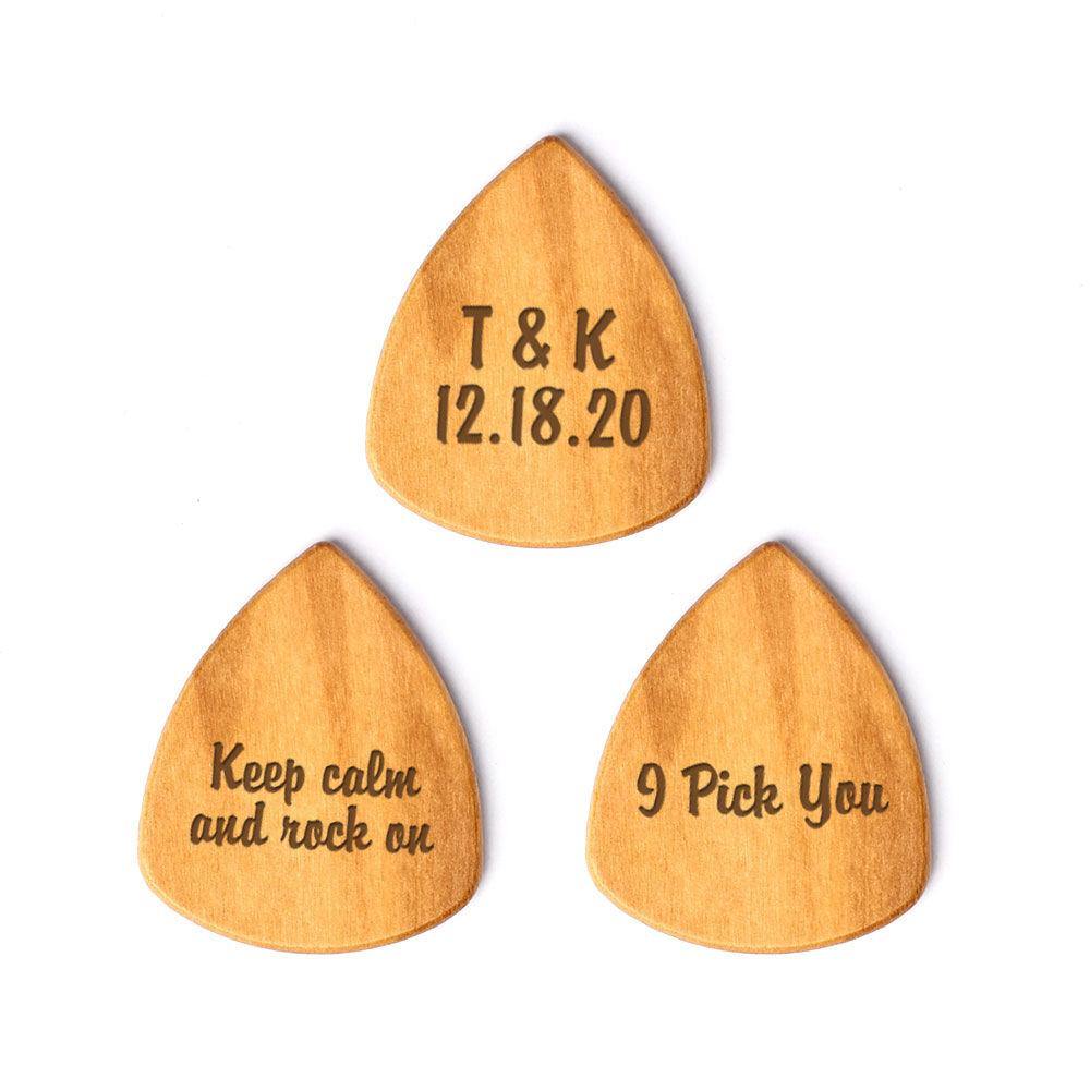 Custom 3PCS Guitar Pick Guitar Wood Picks Box Guitar-shaped Picks Box Plectrum Container Romantic Gifts
