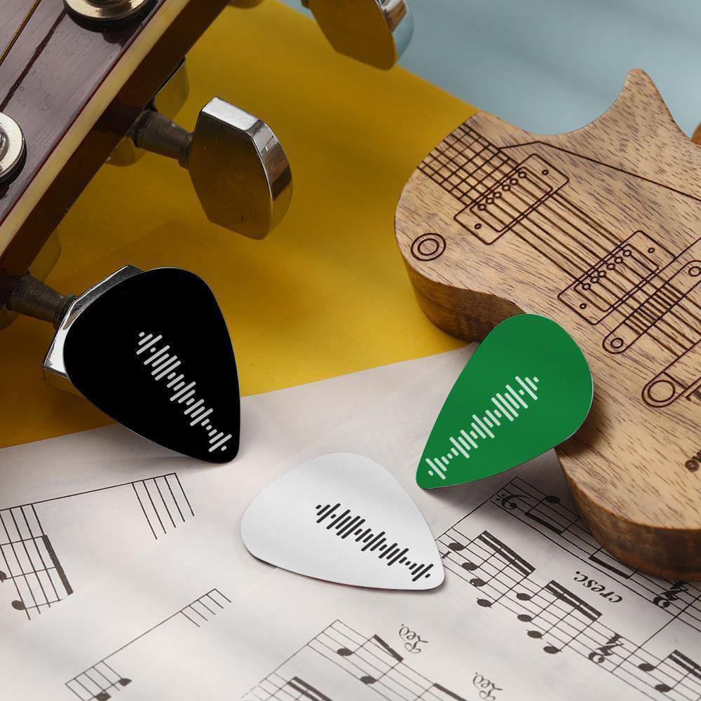 Custom Scannable Music Code Guitar Pick, Engraved Custom Music Song Guitar Pick Green Gifts for Babies 12Pcs
