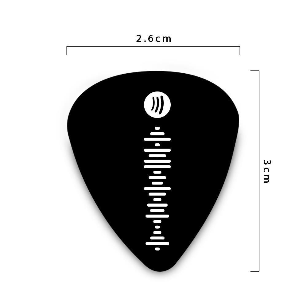 Custom Scannable Spotify Code Guitar Pick, Engraved Custom Music Song Guitar Pick Black Gifts for Boyfriend