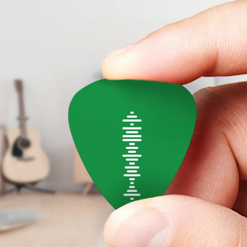 Custom Scannable Music Code Guitar Pick, Engraved Custom Music Song Guitar Pick Green Gifts for Babies 12Pcs