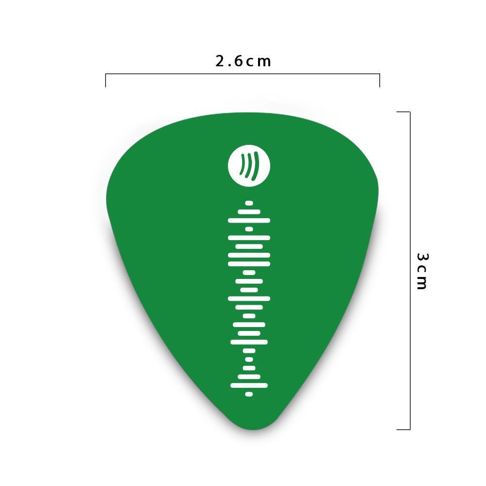 Custom Scannable Spotify Code Guitar Pick, Engraved Custom Music Song Guitar Pick Green Gifts for Babies 12Pcs