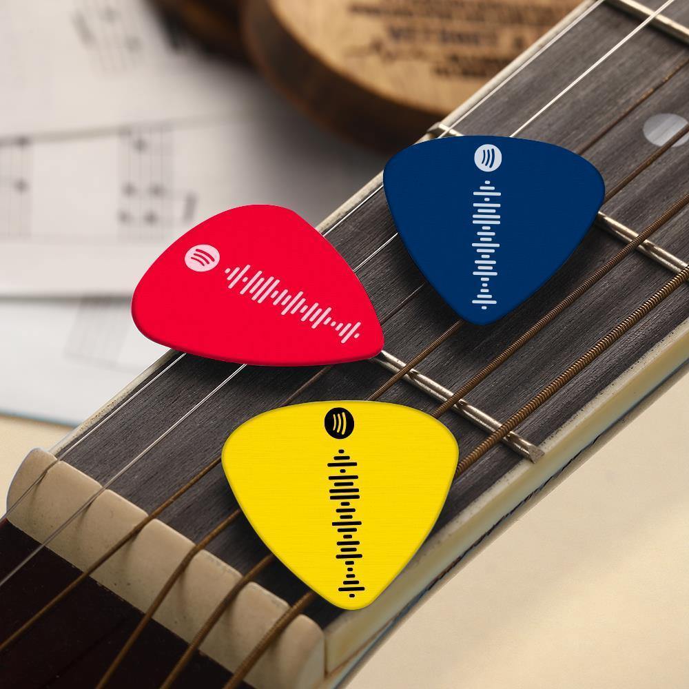 Scannable Spotify Code Guitar Pick, Engraved Custom Music Song Guitar Pick White Unique Gifts 12Pcs