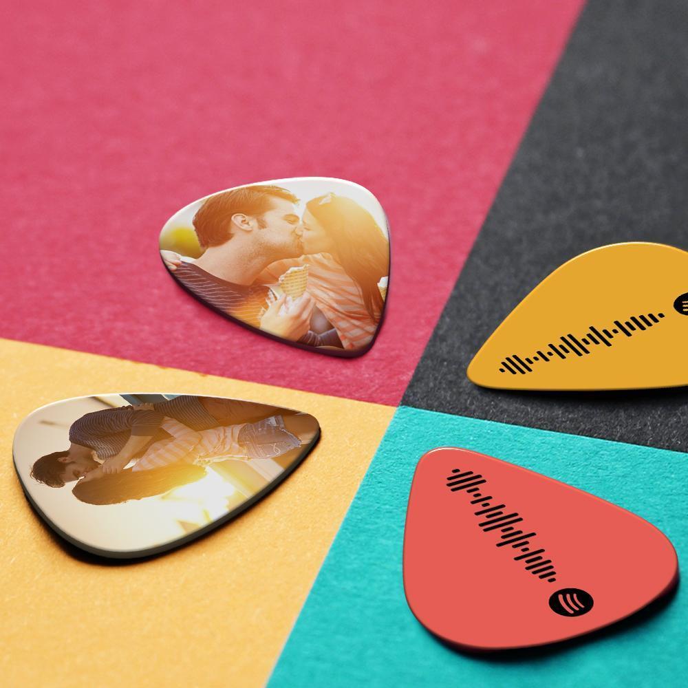 Scannable Spotify Code Guitar Pick, Engraved Music Song with Photo Guitar Pick Unique Gifts 12Pcs