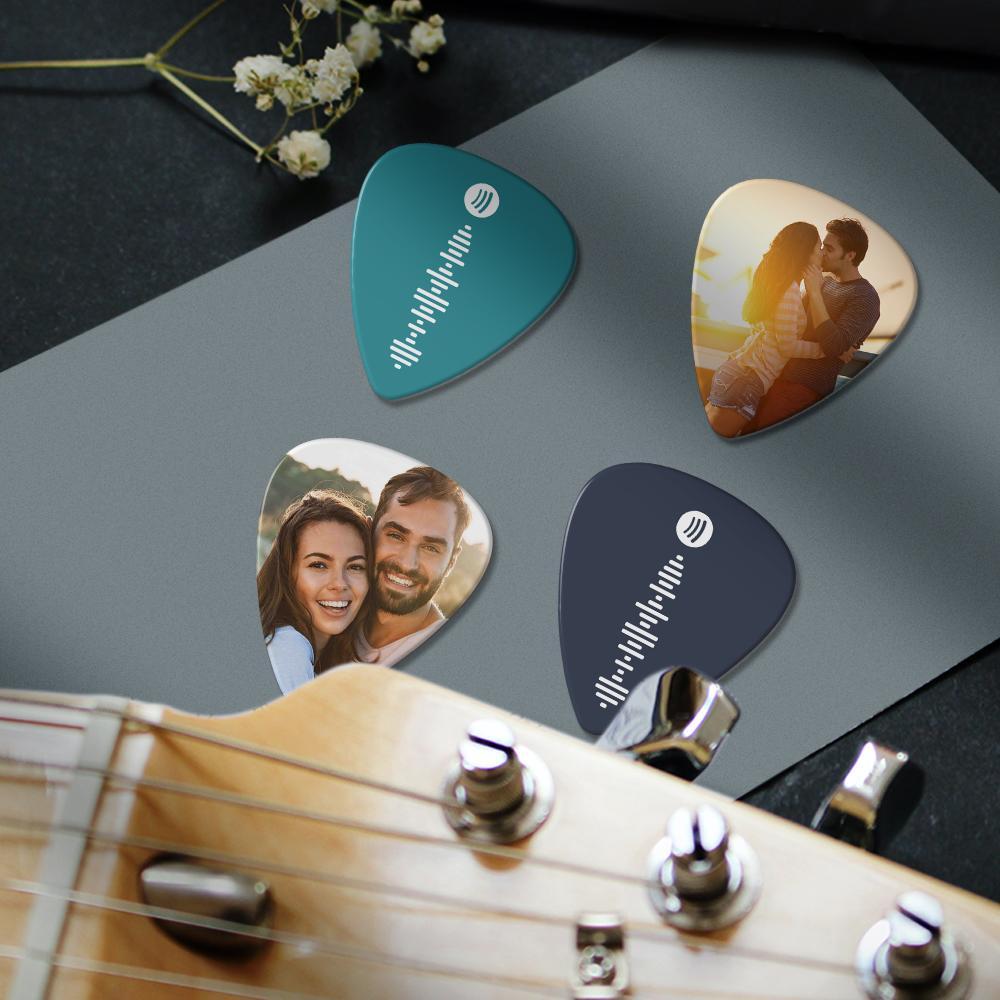 Scannable Spotify Code Guitar Pick, Photo Engraved Music Song Guitar Pick  12 Pcs