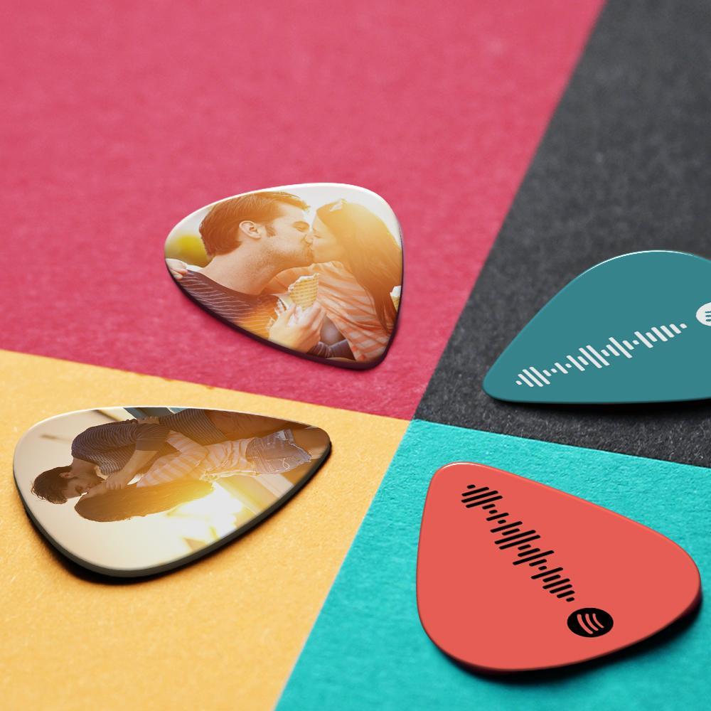 Scannable Spotify Code Guitar Pick, Photo Engraved Music Song Guitar Pick  12 Pcs