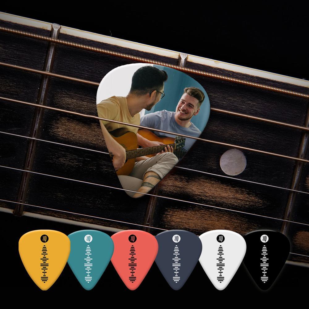 Custom Scannable Spotify Code Guitar Pick, Engraved Custom Music Photo Guitar Pick Gifts for Friends Sweet Pink 12 Pcs