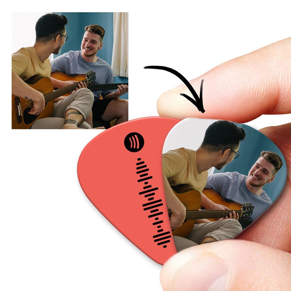 Custom Scannable Spotify Code Guitar Pick, Engraved Custom Music Photo Guitar Pick Gifts for Friends Sweet Pink 12 Pcs